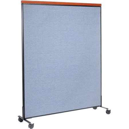 GLOBAL INDUSTRIAL 60-1/4W x 100-1/2H Deluxe Mobile Office Partition Panel, Blue 695794MBL